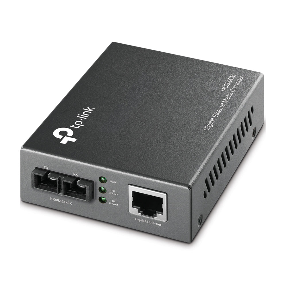 TP-LINK MC200CM Gigabit Multi-Mode Dual Fiber Media Converter 10/100/1000Mbps SC Port | 1000BASE-SX Fiber to 1000Base-T Copper TP-LINK MC200CM Gigabit Multi-Mode Dual Fiber Media Converter 10/100/1000Mbps SC Port | 1000BASE-SX Fiber to 1000Base-T Copper